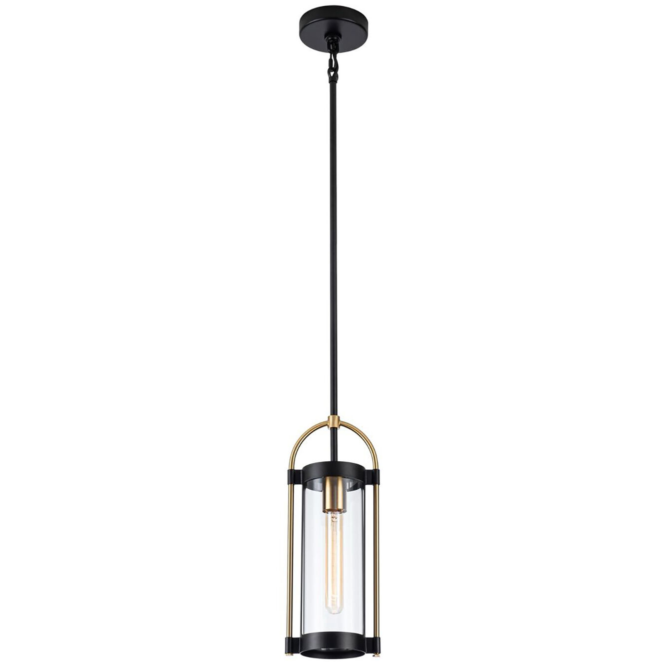 Bonita LED 5.7 inch Black and Brushed Brass Pendant Ceiling Light