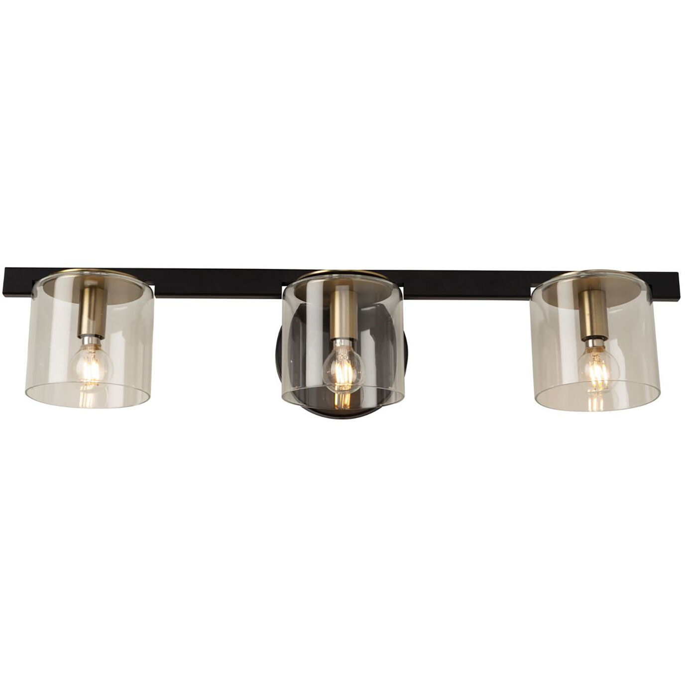 Salinas LED 24 inch Black and Brass Bathroom Vanity Wall Light