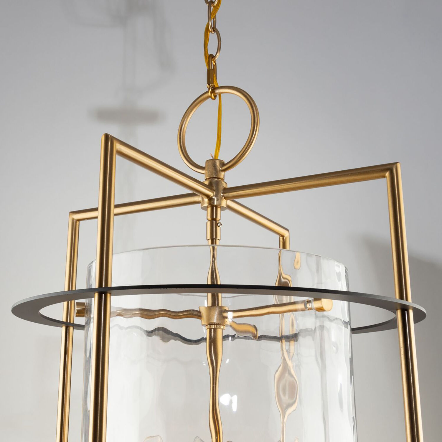 Burford LED 15 inch Brass and Black Chandelier Ceiling Light