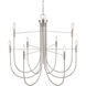 Foundry 9 Light 32.68 inch Brushed Nickel Chandelier Ceiling Light