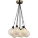 Gem LED 18 inch Black and Brushed Brass Chandelier Ceiling Light in Glossy Textured White