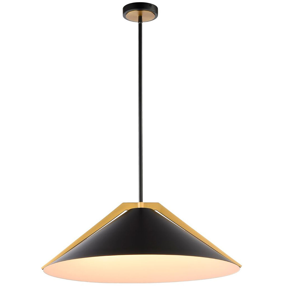 Baltic LED 24 inch Black and Brushed Brass Pendant Ceiling Light