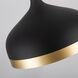 Dash LED 12 inch Black and Gold Pendant Ceiling Light