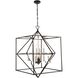 Roxton 8 Light 32 inch Matte Black and Polished Nickel Linear Chandelier Ceiling Light