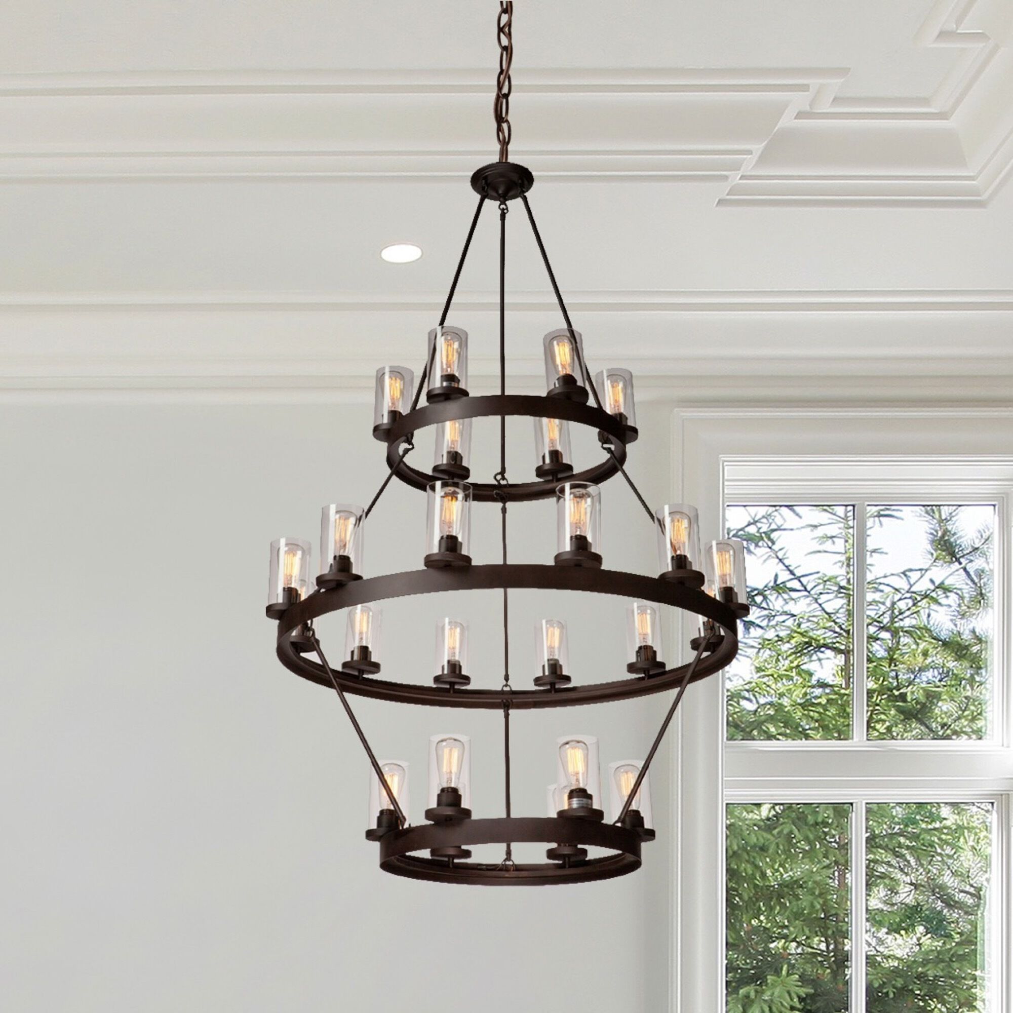 Menlo Park 24 Light 41.5 inch Oil Rubbed Bronze Up Chandelier Ceiling Light