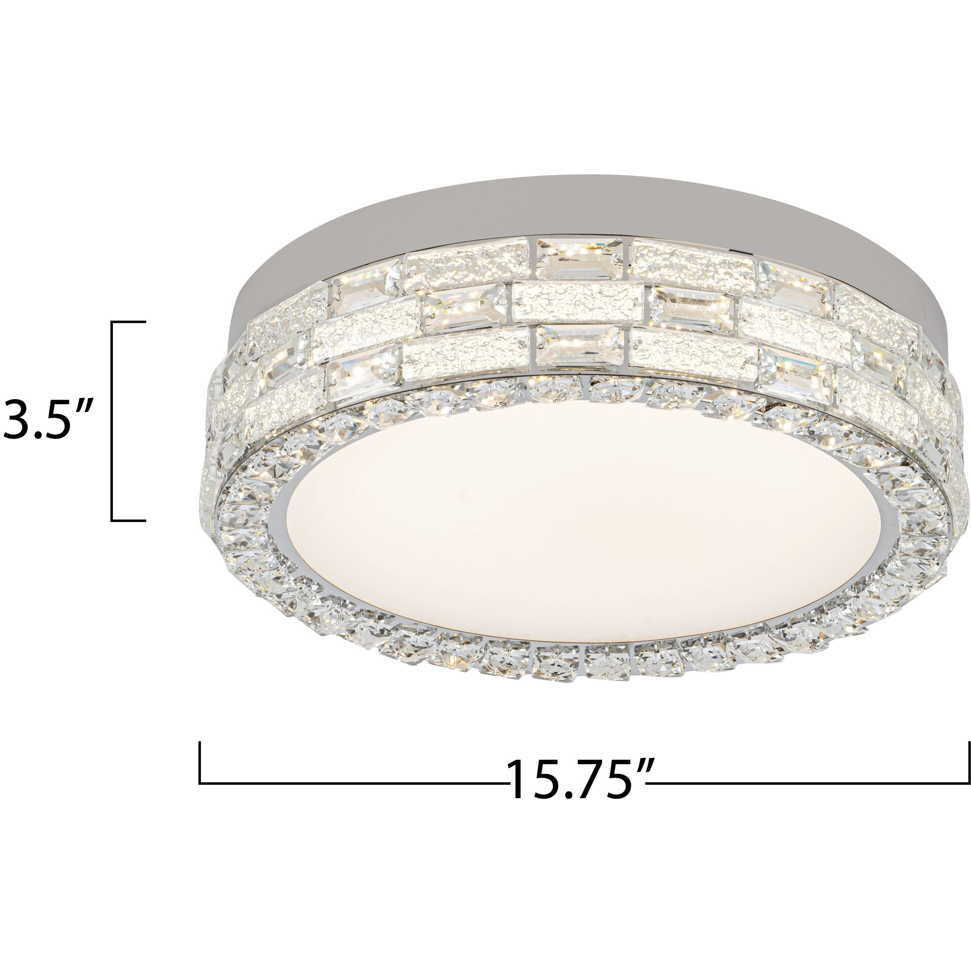 Elegance LED 15.75 inch Polished Nickel Flush Mount Ceiling Light