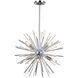 Sunburst LED 19 inch Chrome Chandelier Ceiling Light