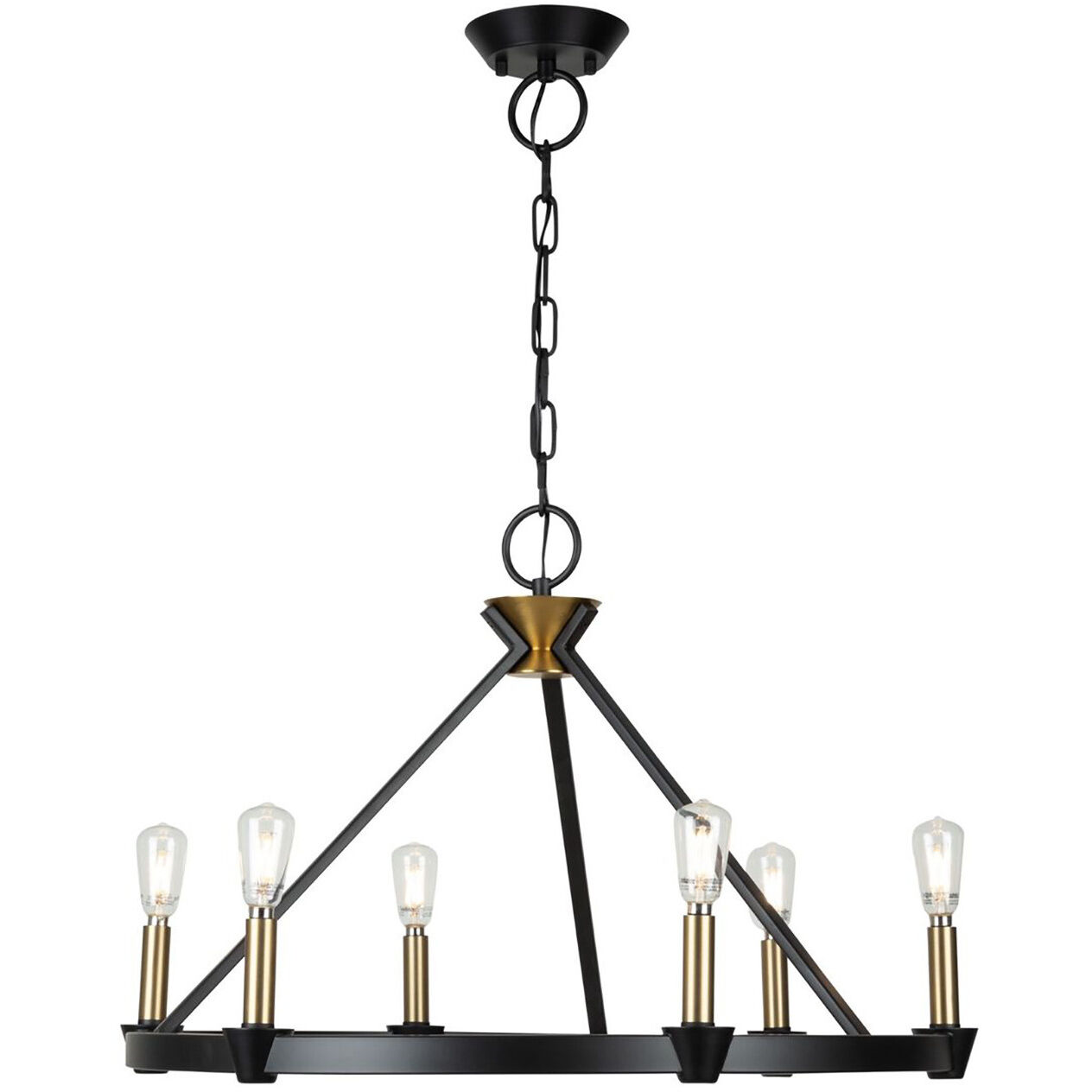 Notting Hill LED 26 inch Black and Brushed Brass Chandelier Ceiling Light