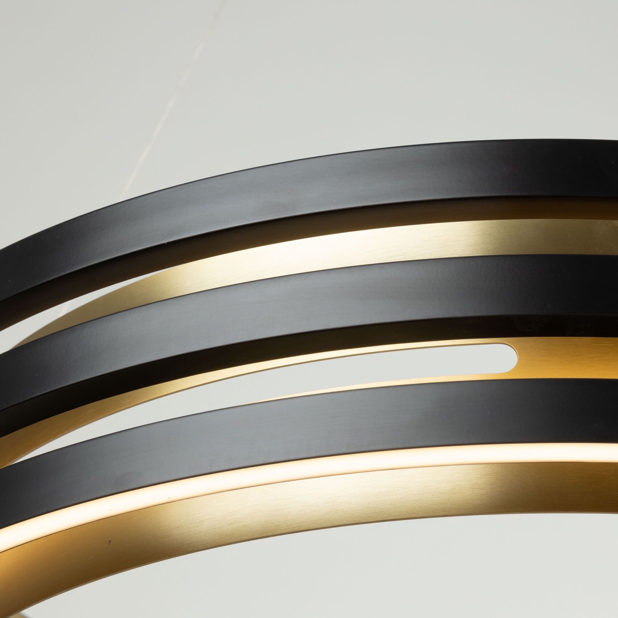 Toledo LED 25.5 inch Black and Brushed Brass Chandelier Ceiling Light