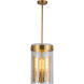 Dahlia 3 Light 10.25 inch Brushed Brass Pendant Ceiling Light