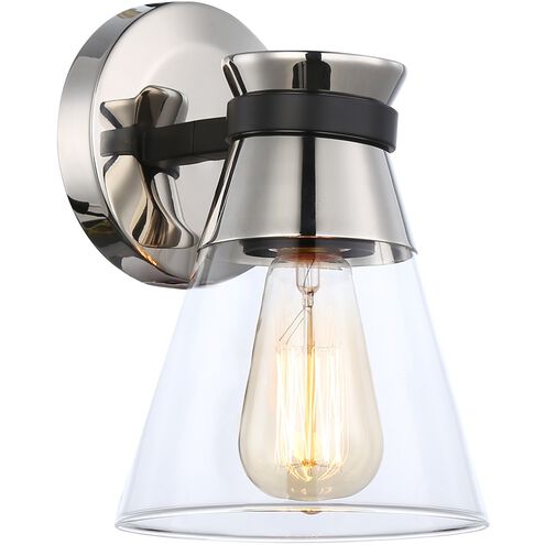 Kanata 1 Light 6 inch Black and Brushed Nickel Wall Sconce Wall Light