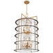 Burford LED 20.5 inch Brass and Black Chandelier Ceiling Light