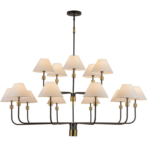 Providence 15 Light 62 inch Black and Brushed Brass Chandelier Ceiling Light