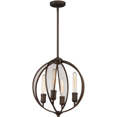 Linden 4 Light 4.74 inch Bronze Up Chandelier Ceiling Light