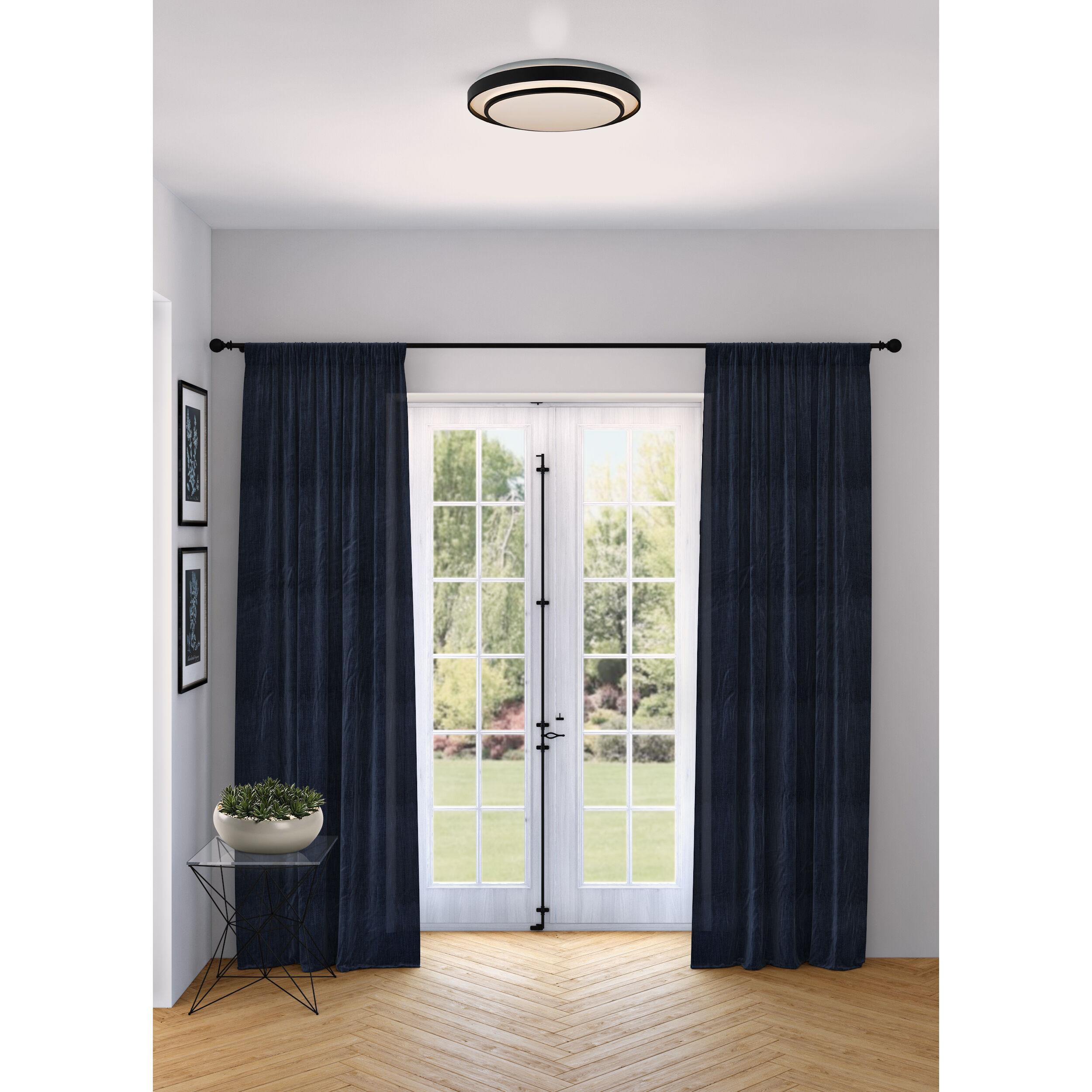 Aziza LED 19 inch Black Flush Mount Ceiling Light