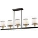 Coco 5 Light 41.7 inch Gold and Black Island Light Ceiling Light