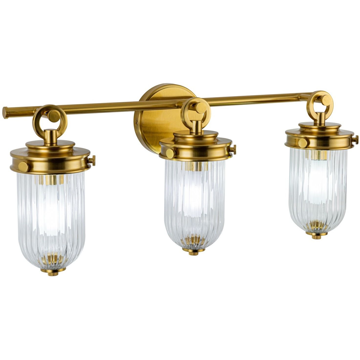 Myla 3 Light 24 inch Vintage Brass Bathroom Vanity Wall Light