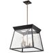 Lucian LED 18 inch Black and Brushed Brass Chandelier Ceiling Light