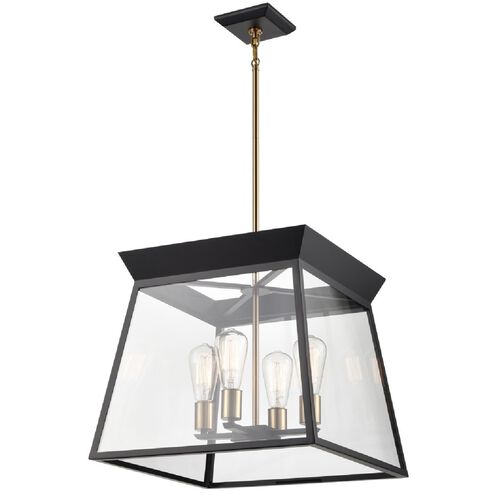 Lucian LED 18 inch Black and Brushed Brass Chandelier Ceiling Light