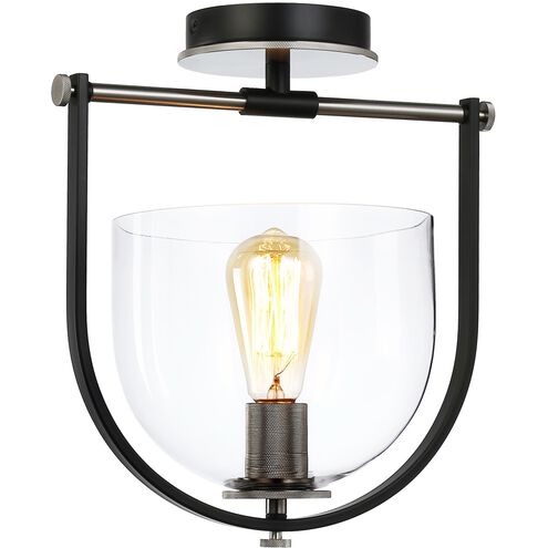Cheshire 1 Light 8.25 inch Black and Nickel Semi-Flush Mount Ceiling Light