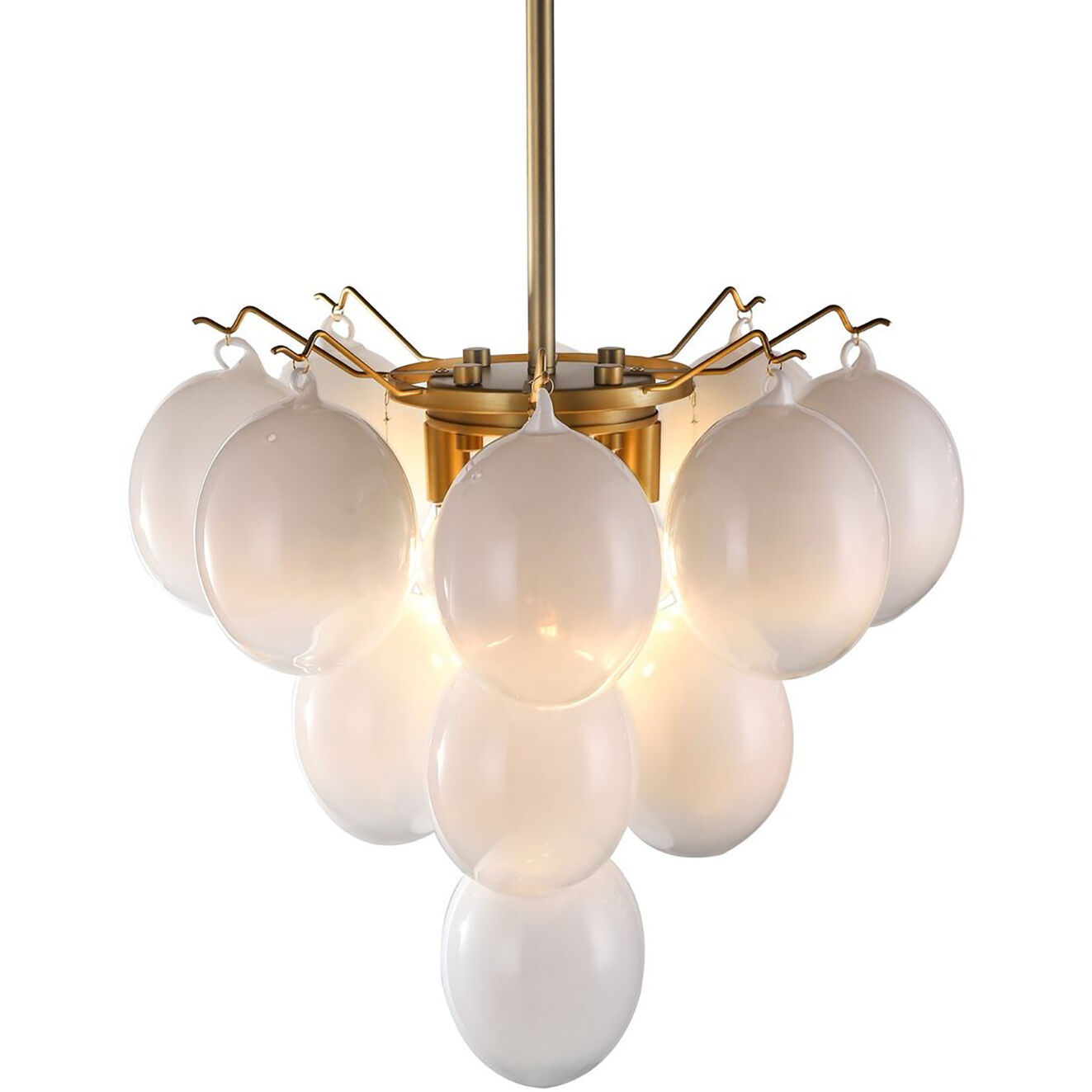 Globo LED 18 inch Brass Chandelier Ceiling Light in Milky White