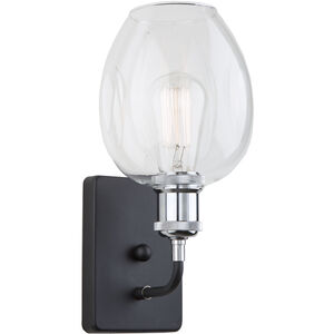 Clearwater 1 Light 5.5 inch Polish Nickel and Black Wall Sconce Wall Light in Polished Nickel