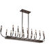 Aberdeen 18 Light 52 inch Brunito Bronze and Light Wood Island Light Ceiling Light