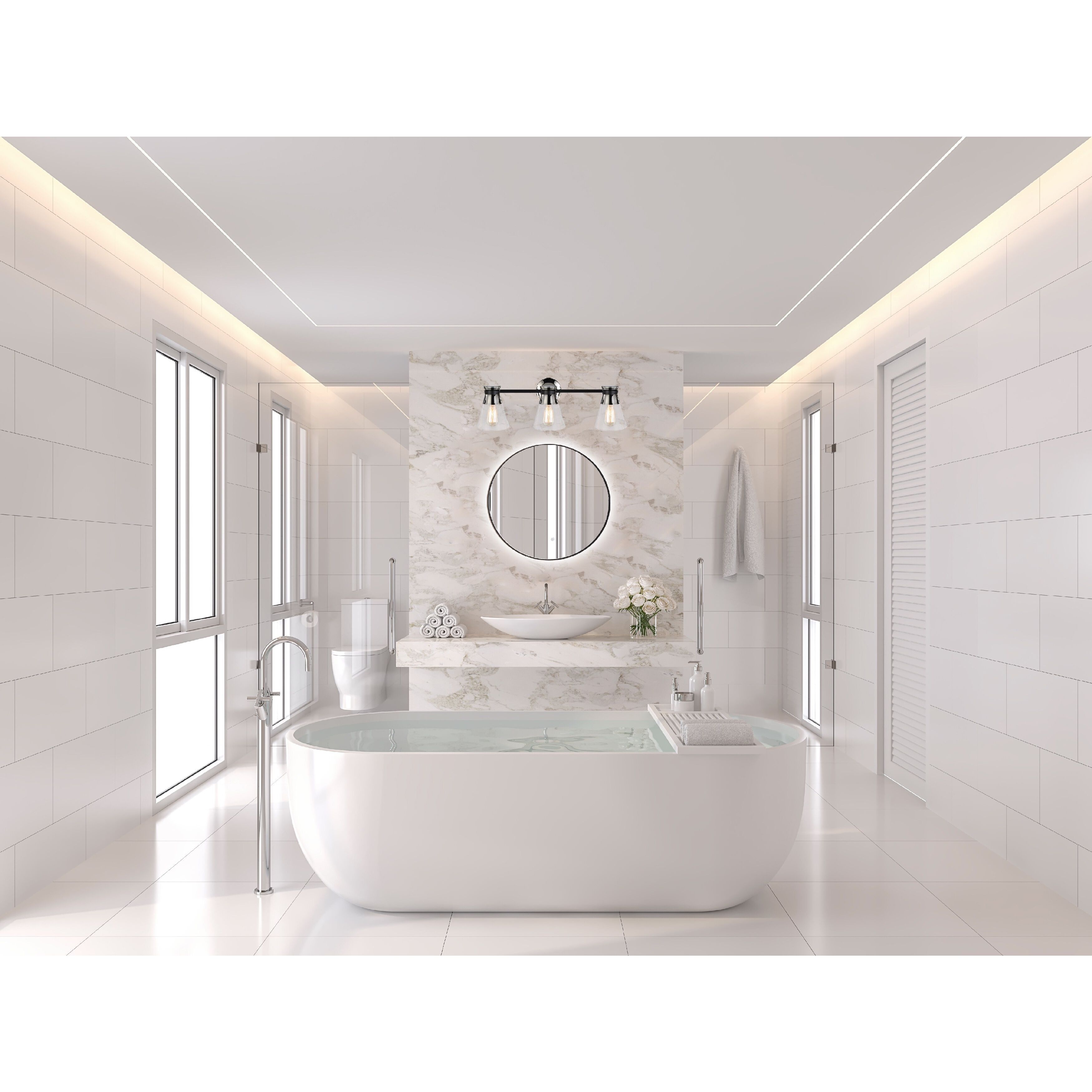 Reflections 23.6 X 23.5 inch Matte Black LED Mirror