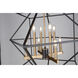Roxton 8 Light 32 inch Matte Black and Harvest Brass Linear Chandelier Ceiling Light