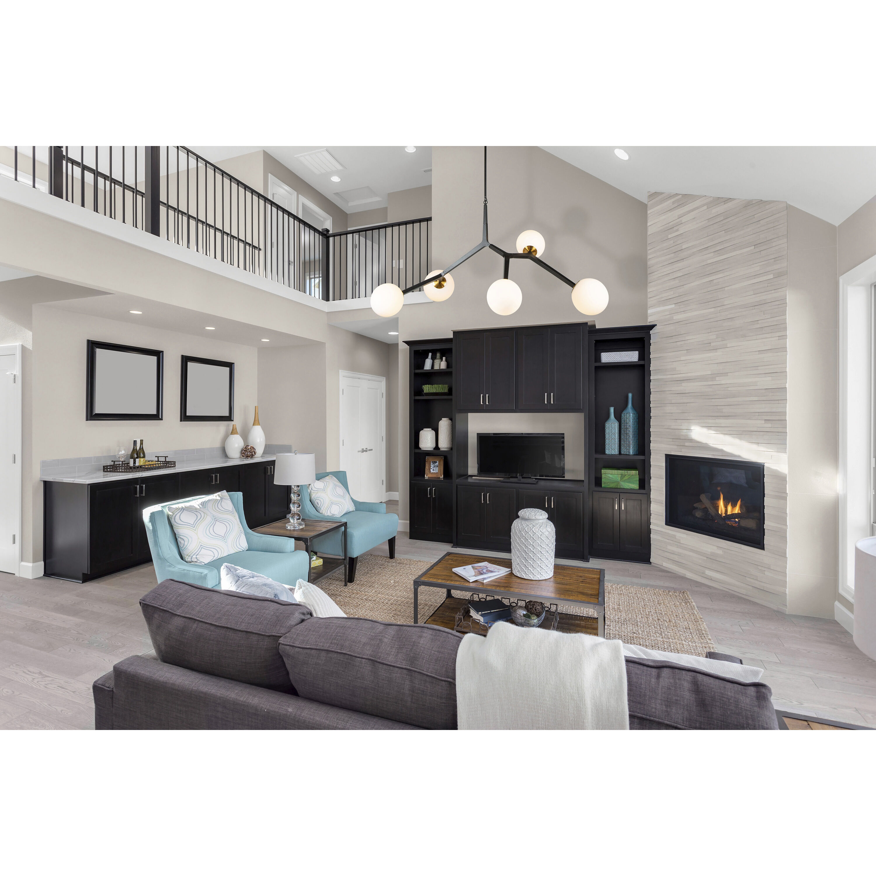 Ravello LED 47.25 inch Black and Harvest Brass Pendant Ceiling Light