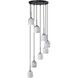 Crema 8 Light 18.5 inch Black and Brushed Brass Chandelier Ceiling Light