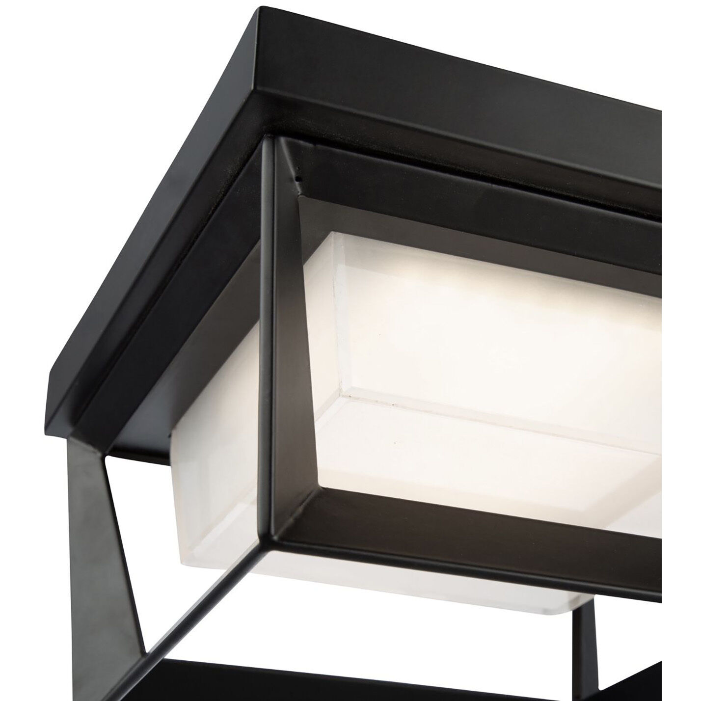 Waterbury LED 9.1 inch Black Outdoor Flush Mount, Coach Light