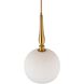 Kate 1 Light 9.8 inch Brushed Brass Pendant Ceiling Light