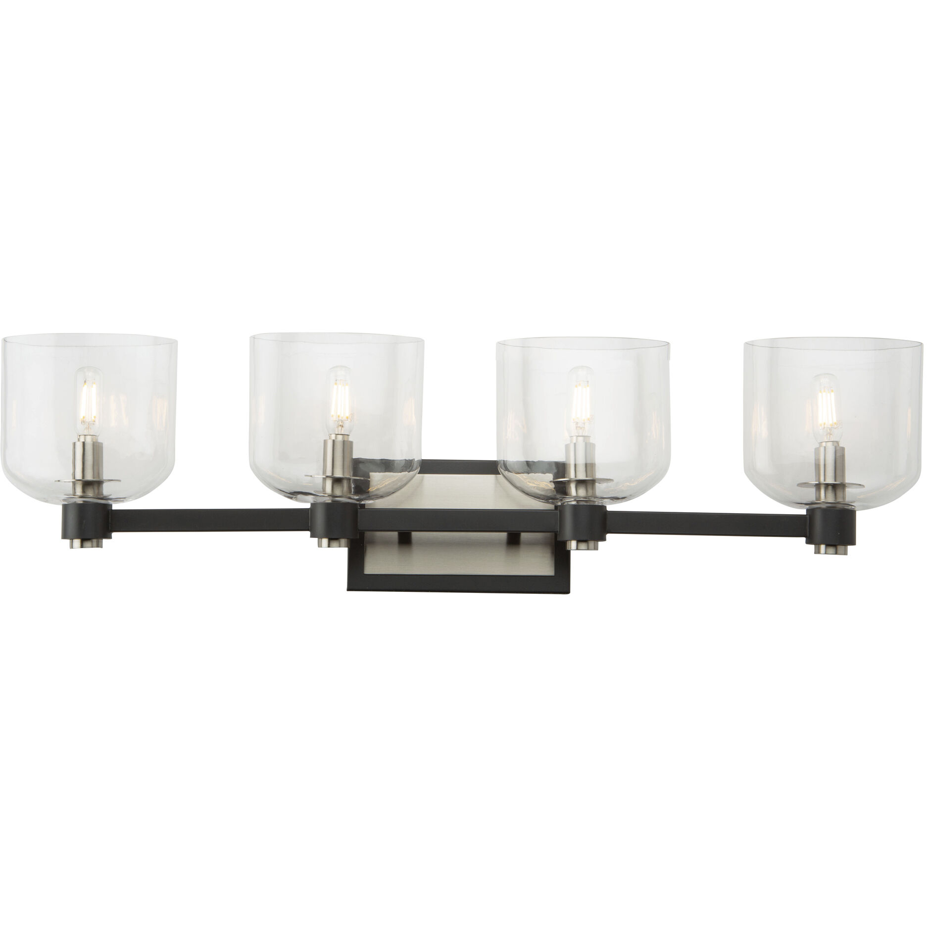 Lyndon 4 Light 31.06 inch Black and Brushed Nickel Vanity Light Wall Light