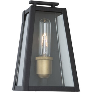 Charleston LED 9.25 inch Black and Vintage Gold Outdoor Wall Light