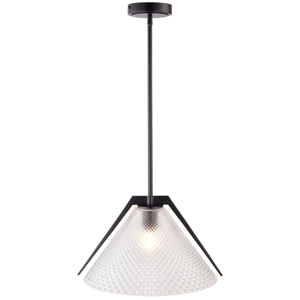 Baltic LED 15 inch Black and Brushed Brass Pendant Ceiling Light