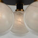 Gem LED 14.5 inch Black and Brushed Brass Semi-Flush Mount Ceiling Light in Glossy Textured White