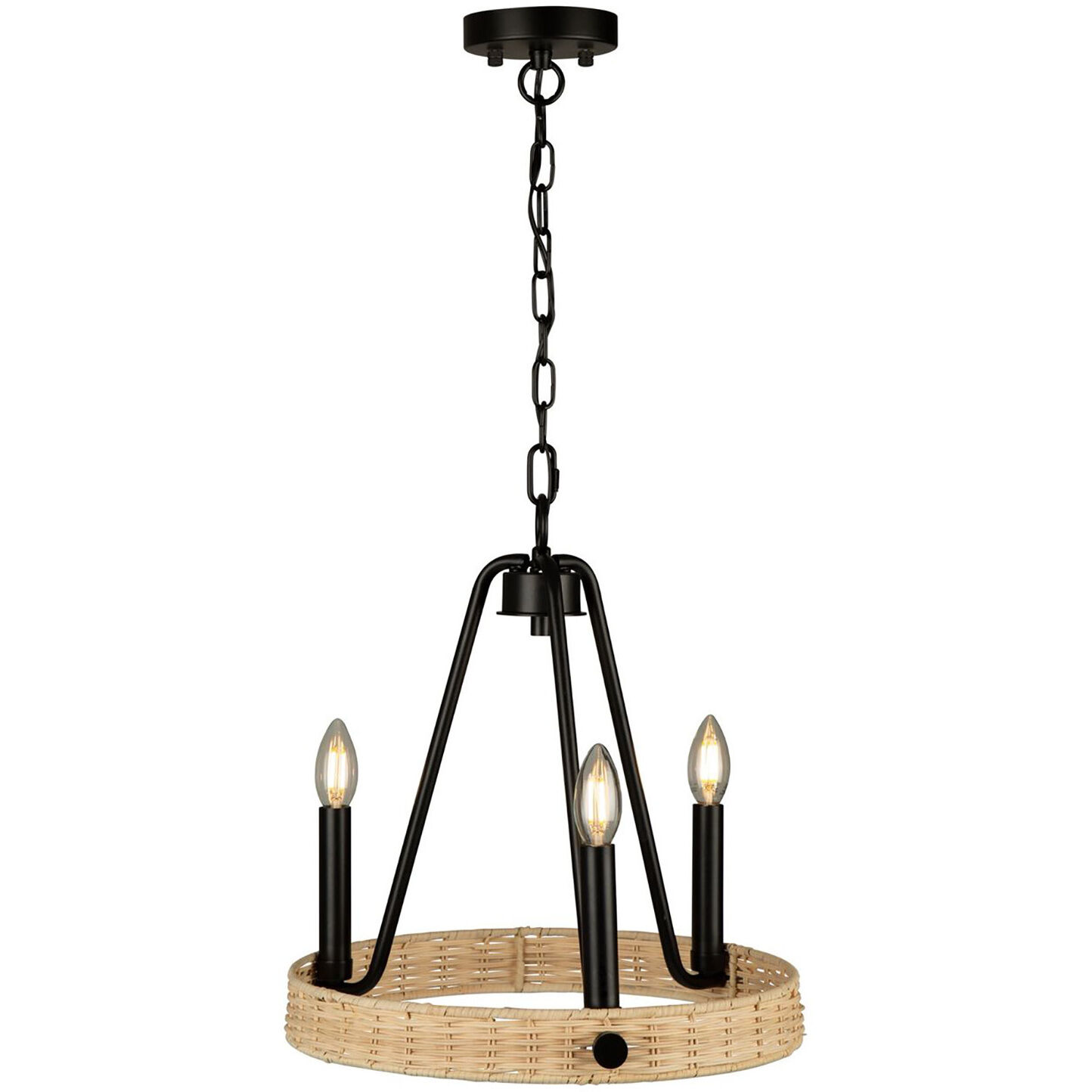 Perris LED 16 inch Black Chandelier Ceiling Light