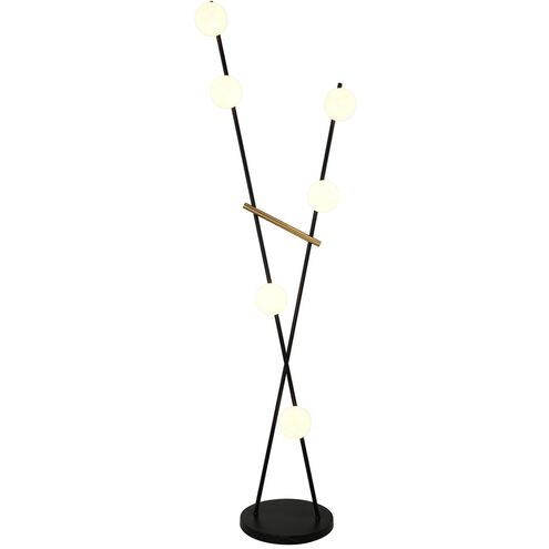 Cortina 65.35 inch 10 watt Black and Brushed Brass Floor Lamp Portable Light