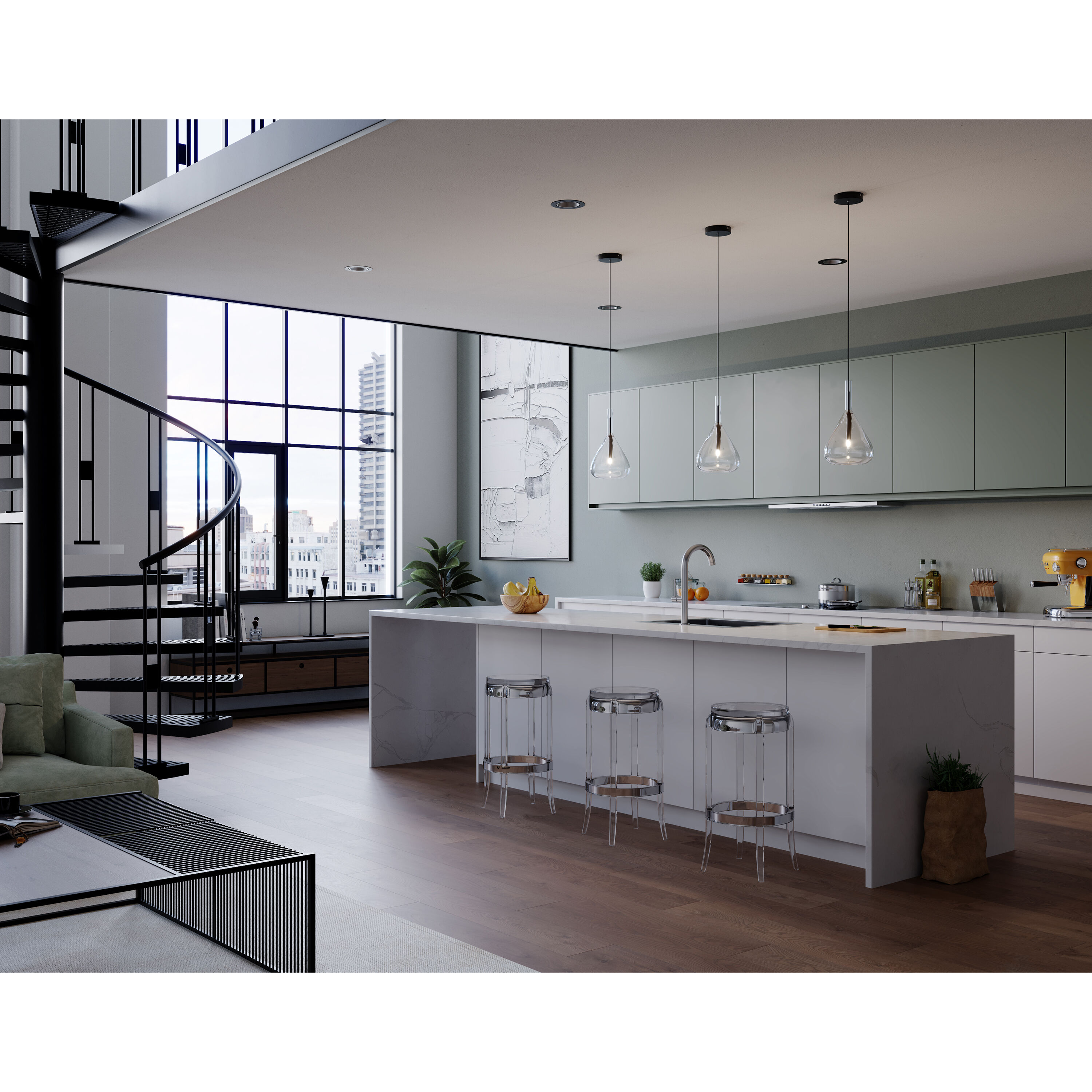 Conic 1 Light 7.9 inch Black Down Pendant Ceiling Light