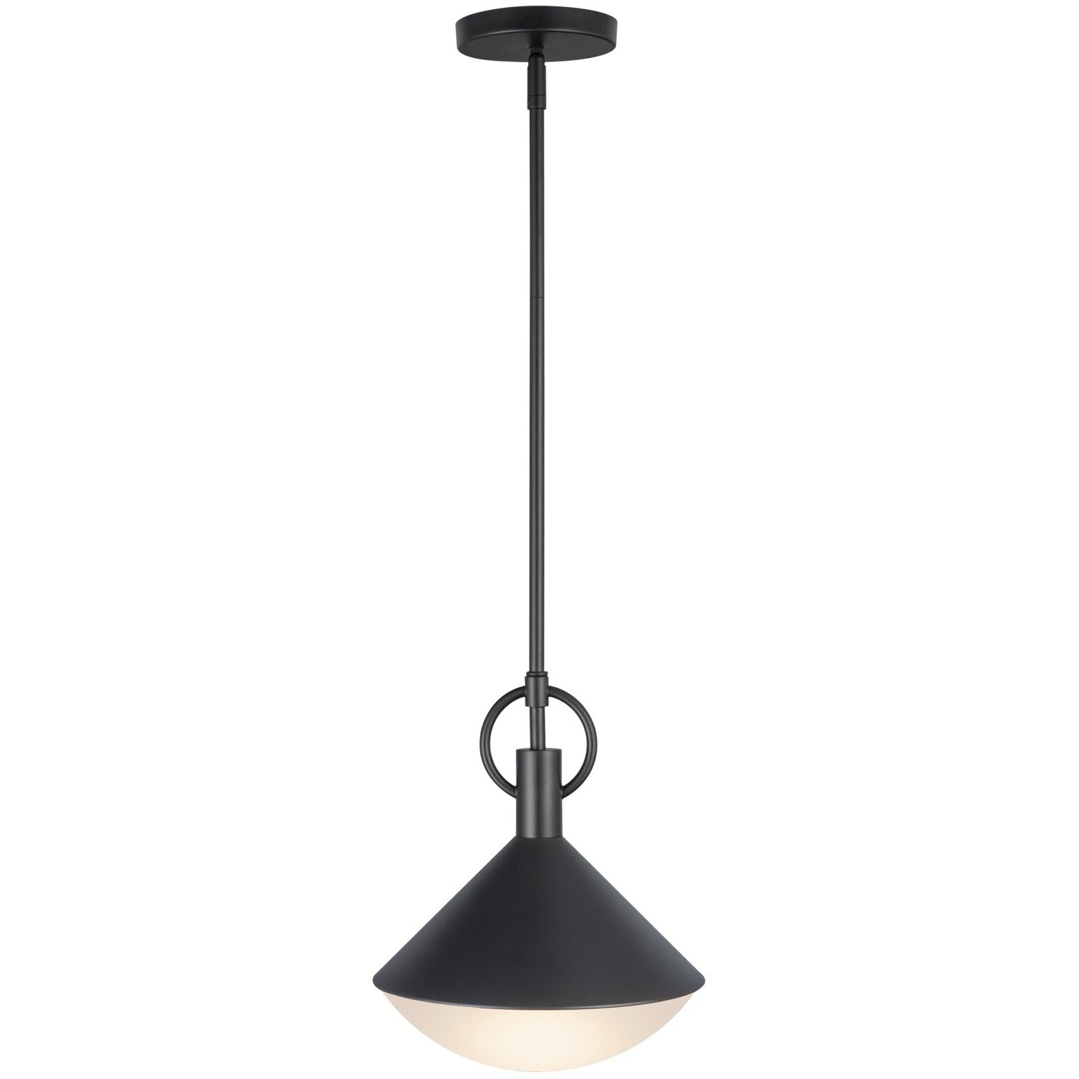 Abruzzo 1 Light 11.25 inch Black Down Pendant Ceiling Light