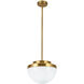 Dahlia 1 Light 12 inch Brushed Brass Pendant Ceiling Light