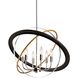 Cosmic 6 Light 24 inch Dark Bronze and Chrome and Satin Brass Candle Chandelier Ceiling Light