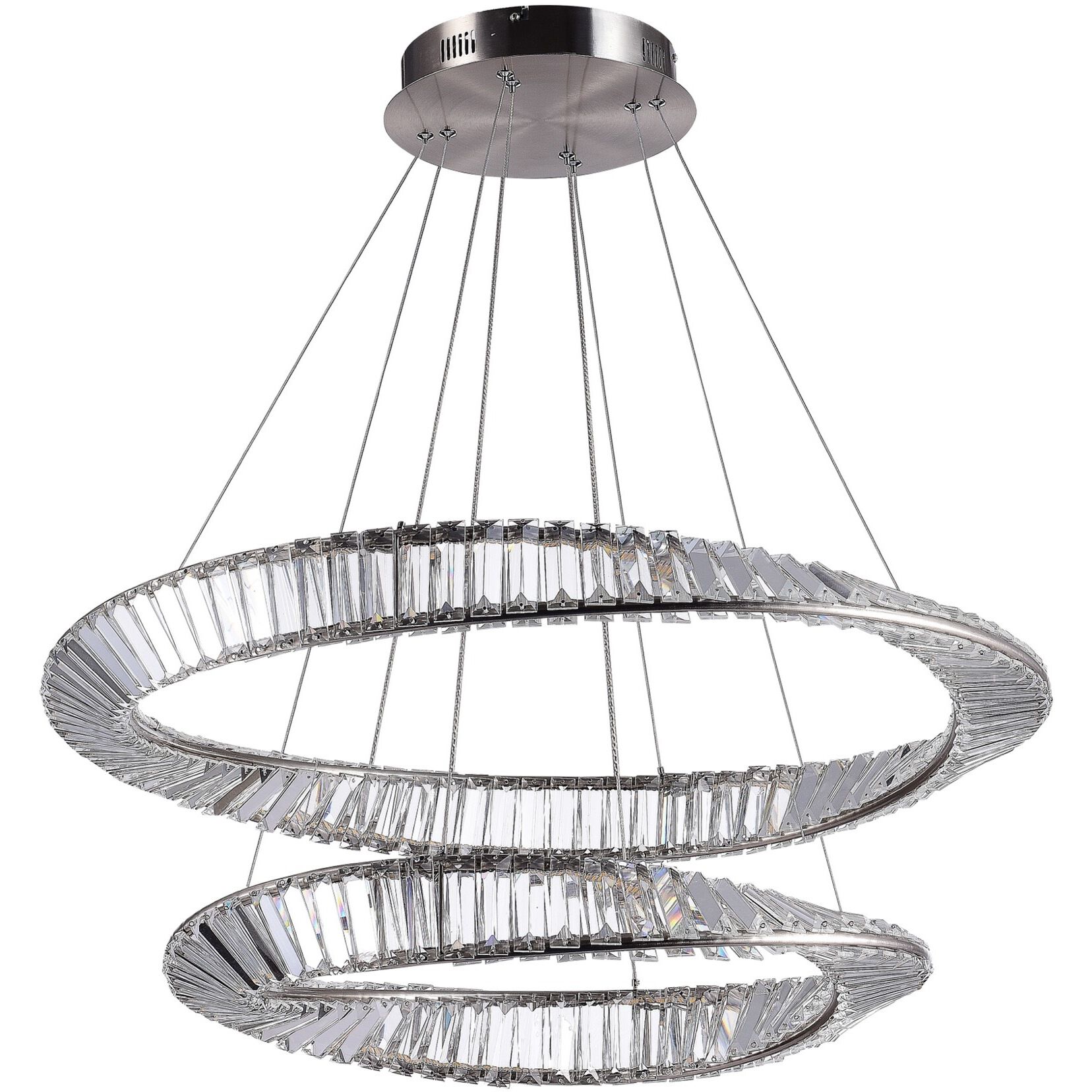 Stella 31.5 inch Satin Nickel Down Chandelier Ceiling Light