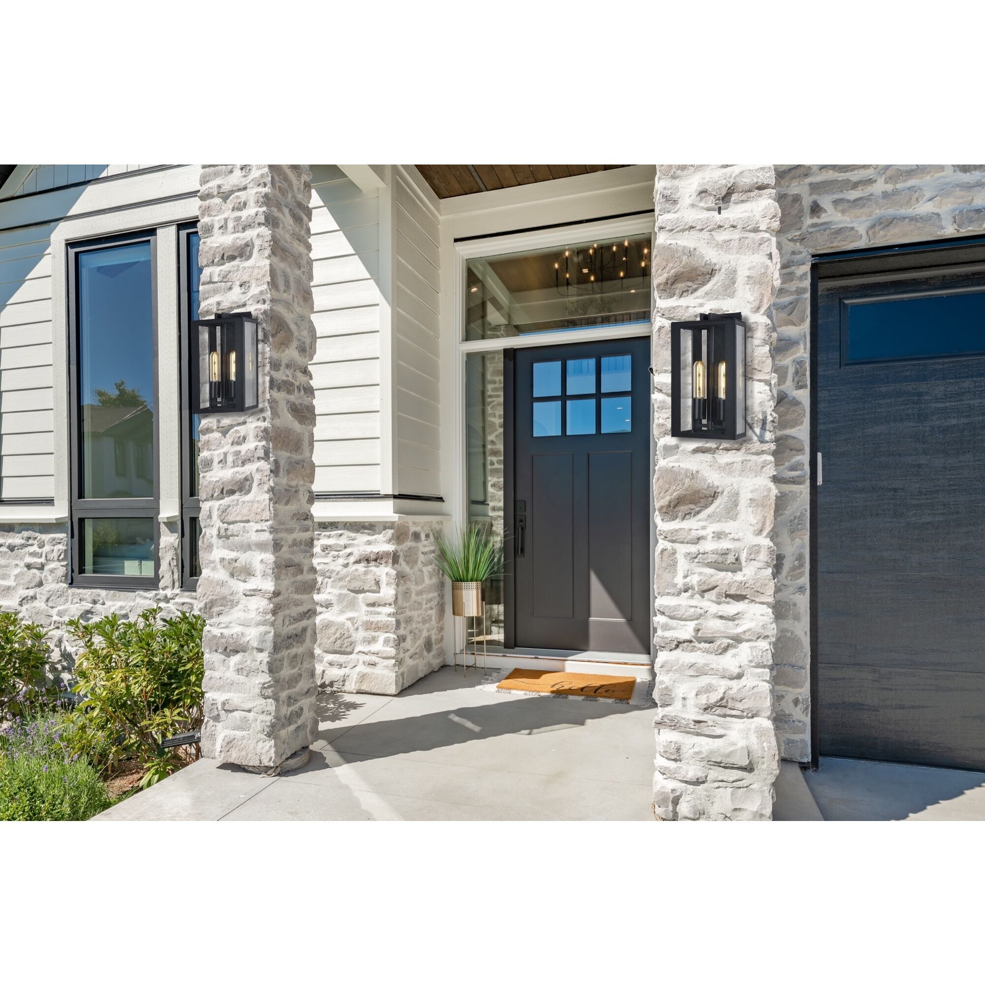 Waterville LED 15 inch Matte Black Outdoor Wall Light