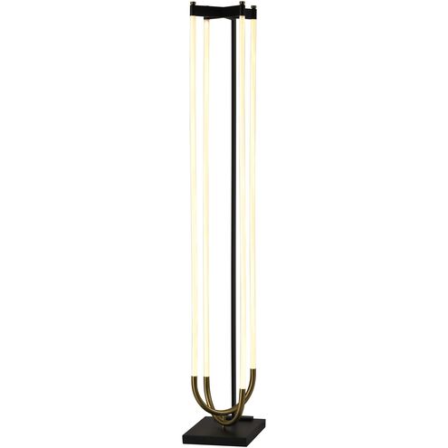 Cascata 64.96 inch 72 watt Black and Brushed Brass Floor Lamp Portable Light