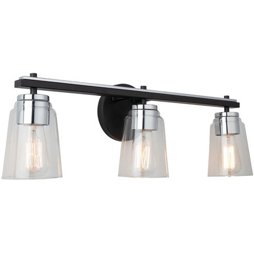 Essex LED 25 inch Black and Chrome Bathroom Vanity Wall Light