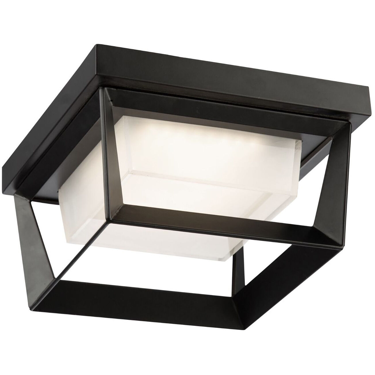 Waterbury LED 9.1 inch Black Outdoor Flush Mount, Coach Light