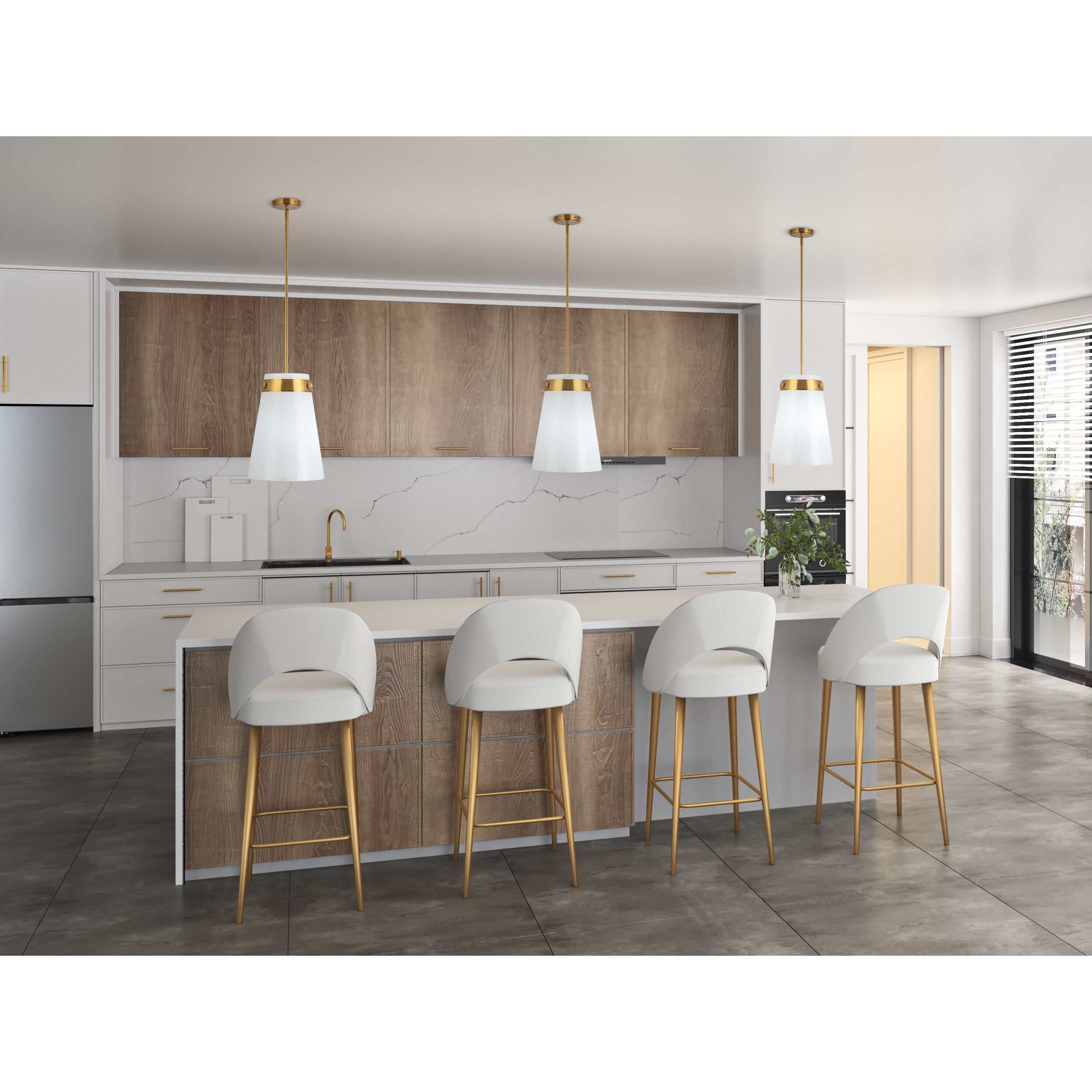 Dahlia 1 Light 12 inch Brushed Brass Pendant Ceiling Light