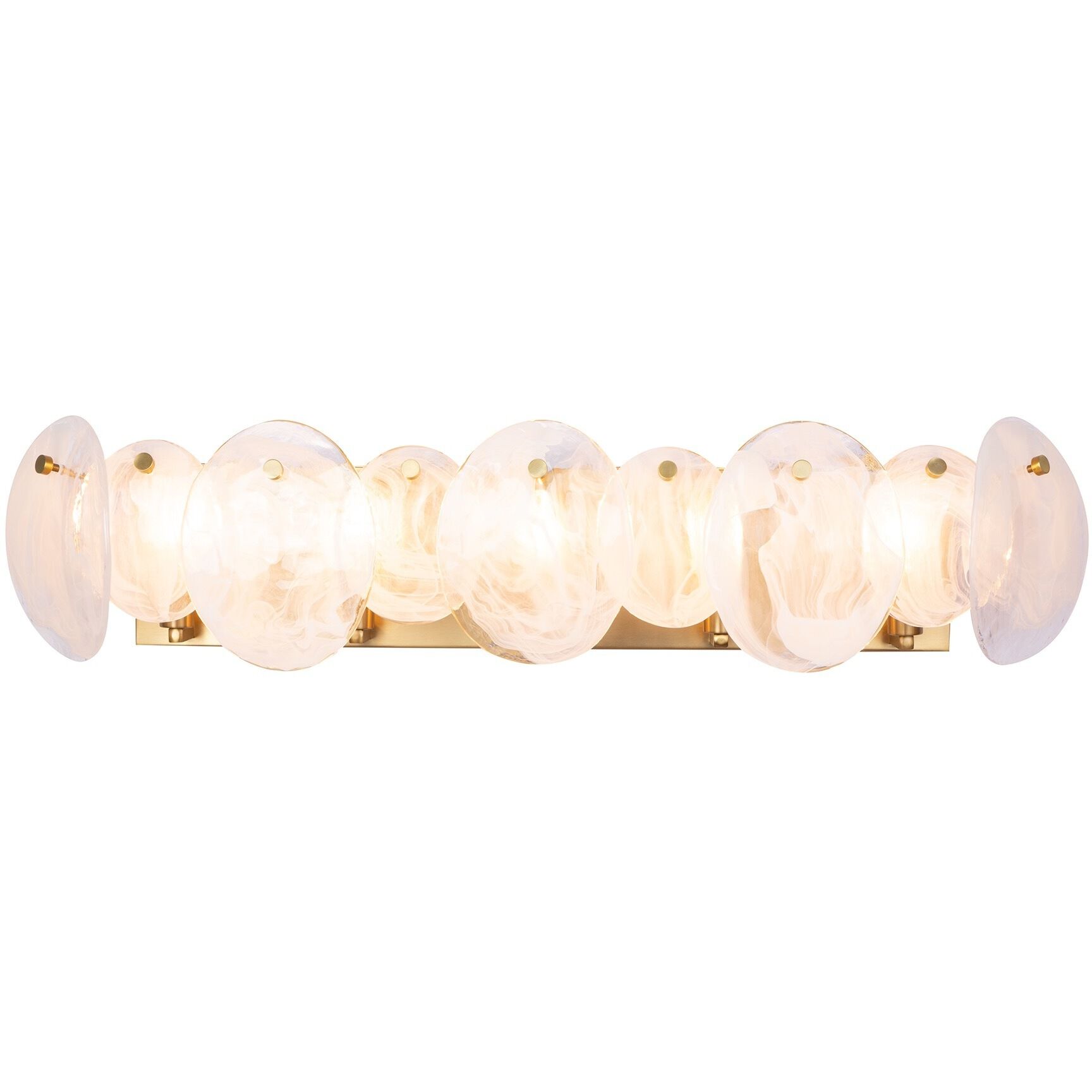 Lily 5 Light 34.64 inch Brushed Brass Bathroom Vanity Wall Light